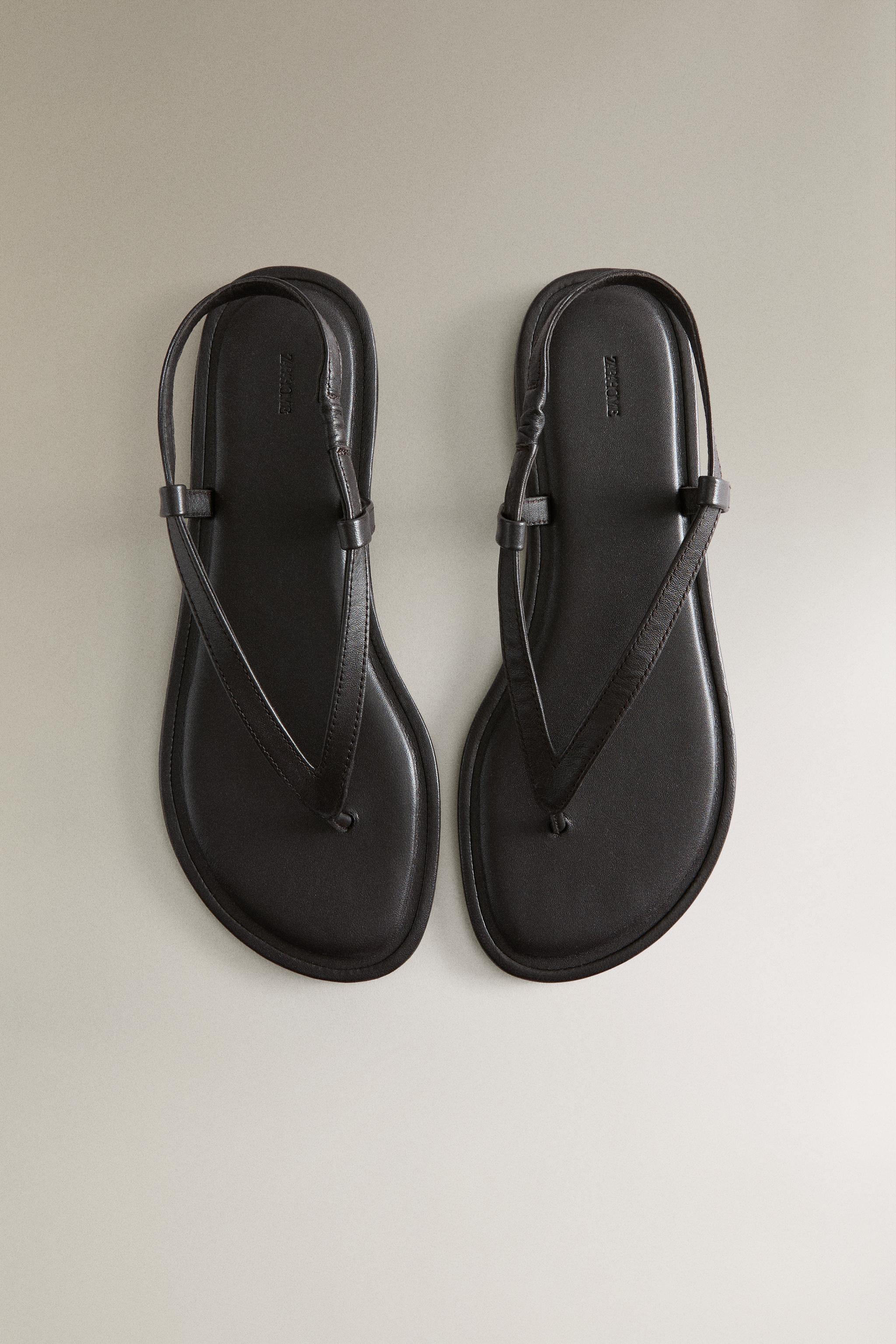 FLAT LEATHER SANDALS